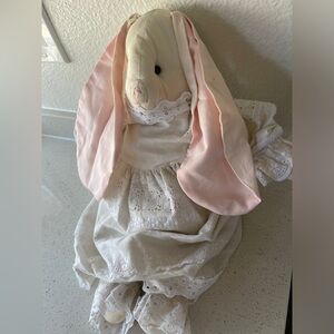 Handcrafted Stuffed Animal Rabbit in Victorian Lace Dress